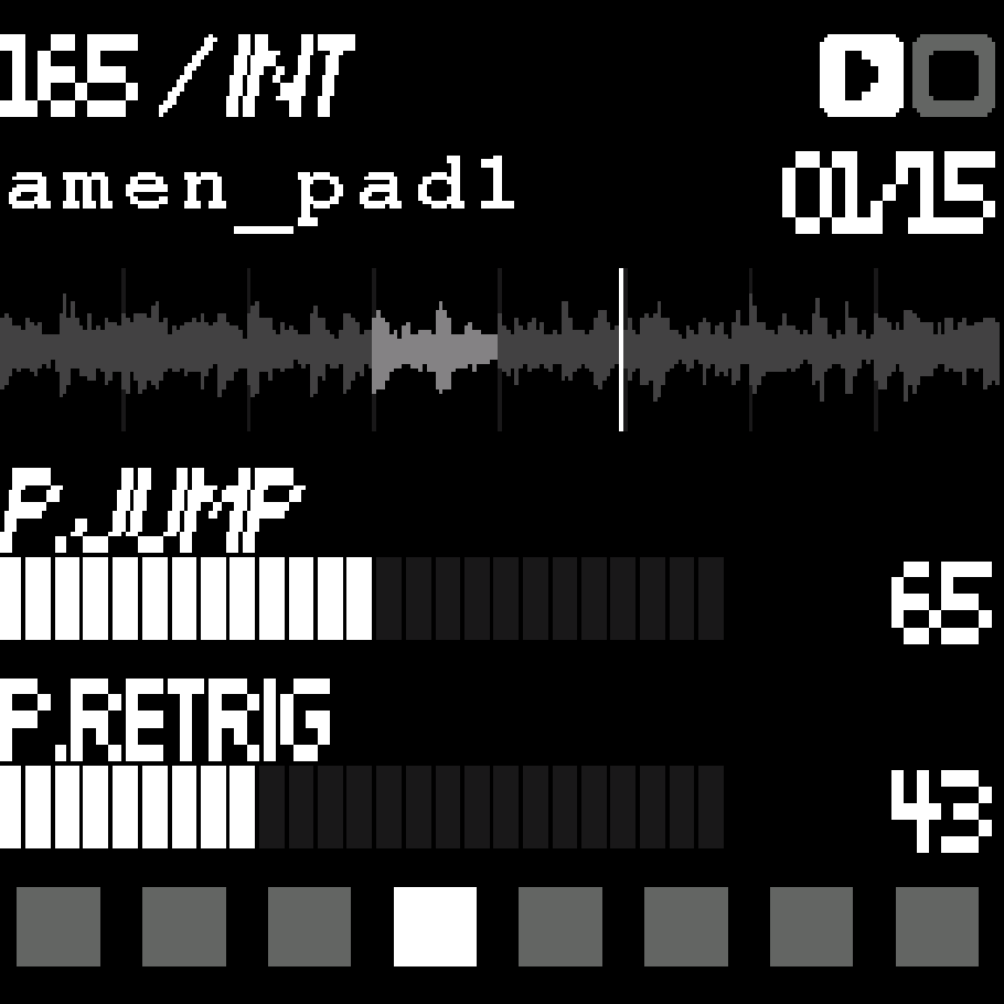 LCD in mode 3 with the jump and retrigger probability bars raised